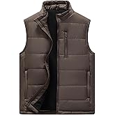 VtuAOL Men's Puffer Vest Outdoor Padded Vest Softshell Outerwear Vest for Travel Hiking