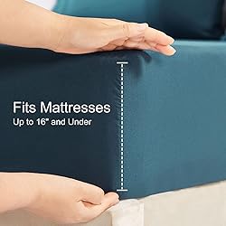 YIYEA Fitted Sheet with Pillowcase, 1800TC Hotel