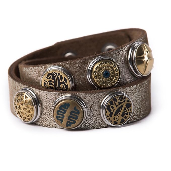 Noosa Armband Wrap Double Skinny Lumus brown shimmer