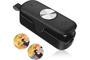 OEOP Bag Sealer, 2 in 1 Mini Bag Sealer Heat Seal and Cutter, Portable Chip Bag Sealer Heat Sealer Bag Resealer for Snacks Candies Plastic Bag Food Storage (Batteries Included)