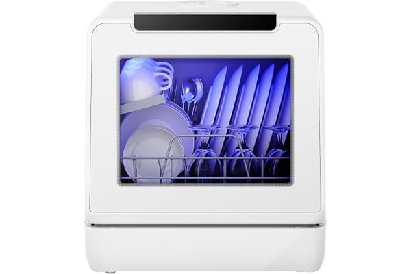 EUHOMY Countertop Dishwasher Portable with 8 Programs, 5L Built-in Water Tank, 167Ã¢â€žâ€° High-Temp, No Hookup Needed, Portable Dishwasher with Slef-Clean/Baby Care/Air Dry/Quick/ECO/Fruit/Normal Mode