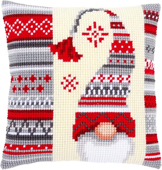 Amazon Com Vervaco Christmas Elf Pillow Cover Needlepoint Kit