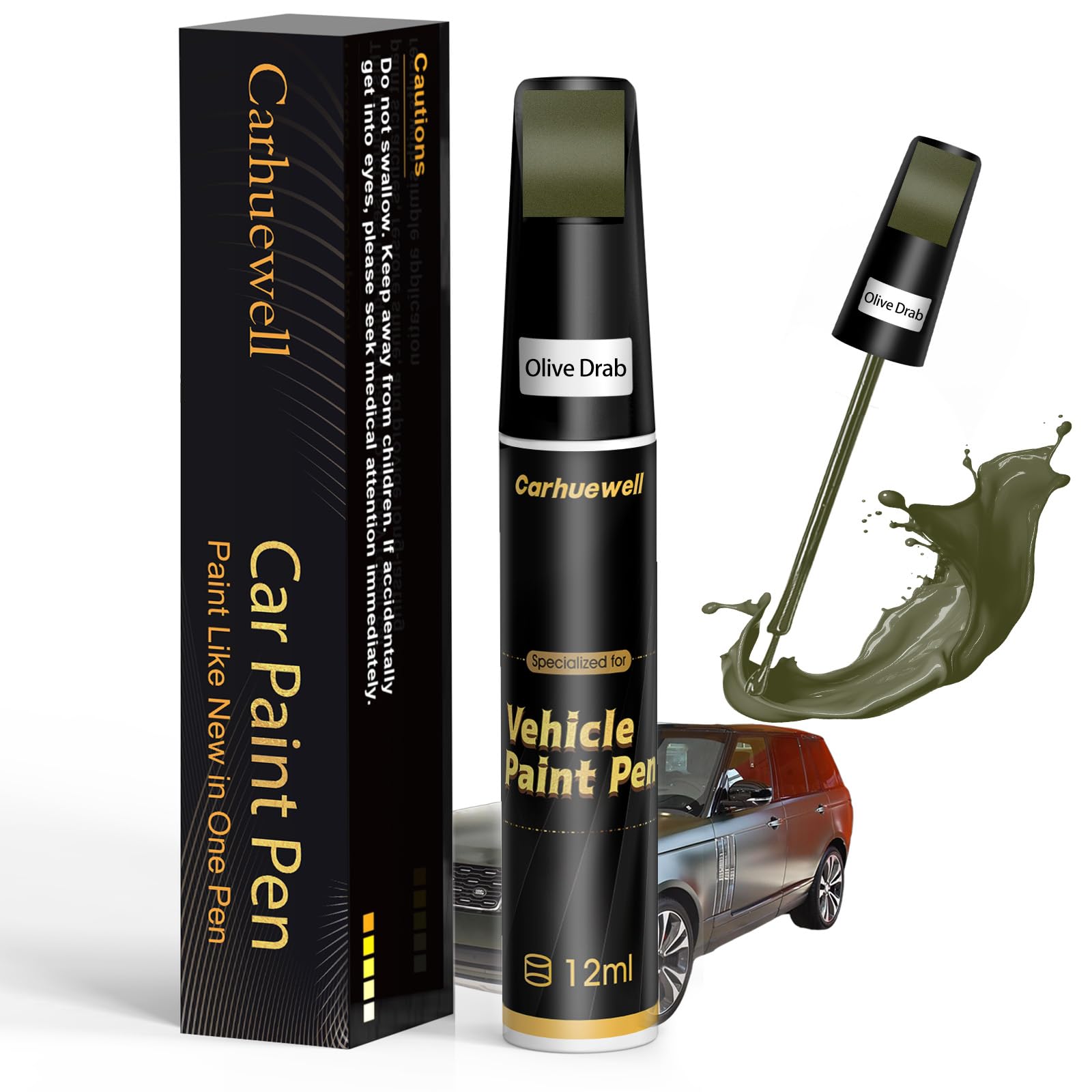 Photo 1 of Green Touch Up Paint for Cars, Auto Car Paint Touch Up Paint Pen for Deep Scratches, Car Scratch Repair Pen, Quick and Easy Solution to Repair Minor Automotive Scratches (Olive Drab)