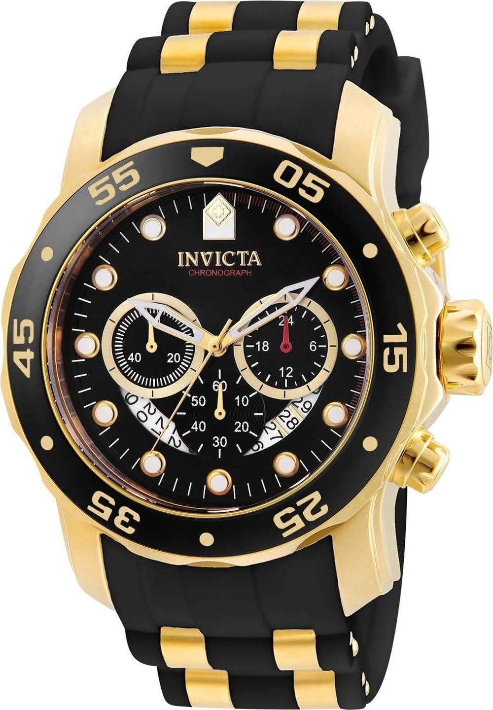 Invicta Reloj de vestir negro con esfera negra y cronógrafo Pro Diver Collection 6981 para hombre