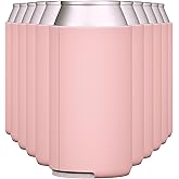 TahoeBay Slim Can Cooler Sleeves (12-Pack) Insulated Polyfoam, Scuba Knit Polyester Fabric Thermocoolers for 12oz Tall Skinny Beverage Cans - Blank Design, Ready for Printing (Dusty Rose)