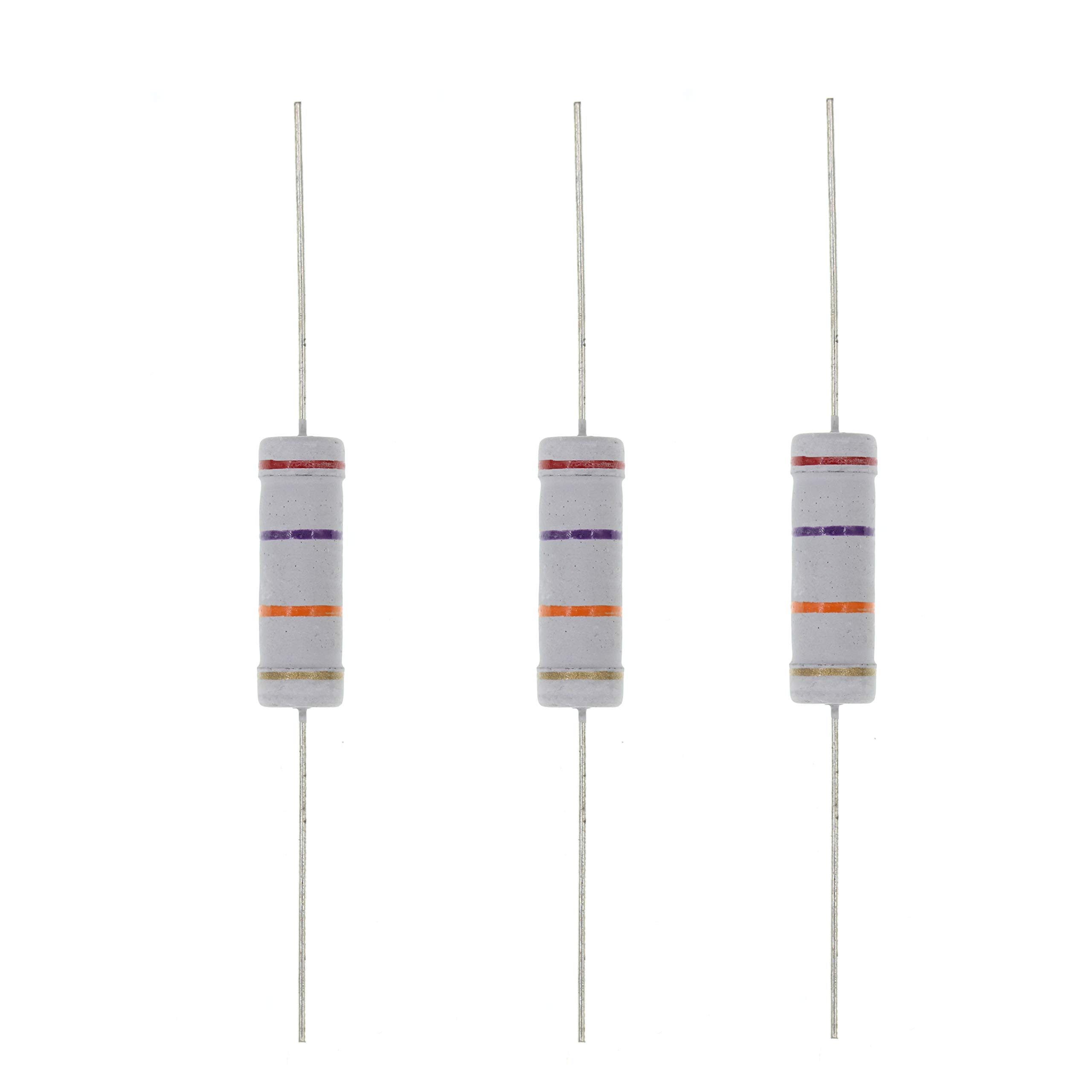 HUABAN 10PCS 5W 5 Watts 27K 27K Ohm 5% Metal Oxide Film Resistor
