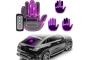DIBMS Hand Gesture Light with Remote, Pink LED Finger Funny Window Sign Light Accessories for Car Truck