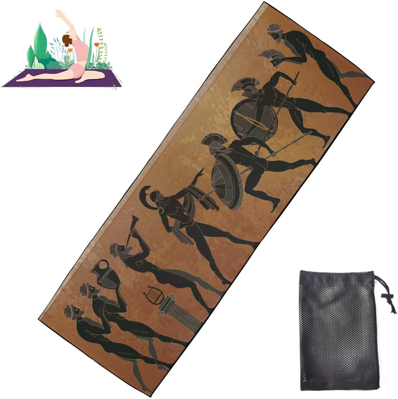YKNFIS Yoga Mat Outdoors Black Pottery Ancient Greek