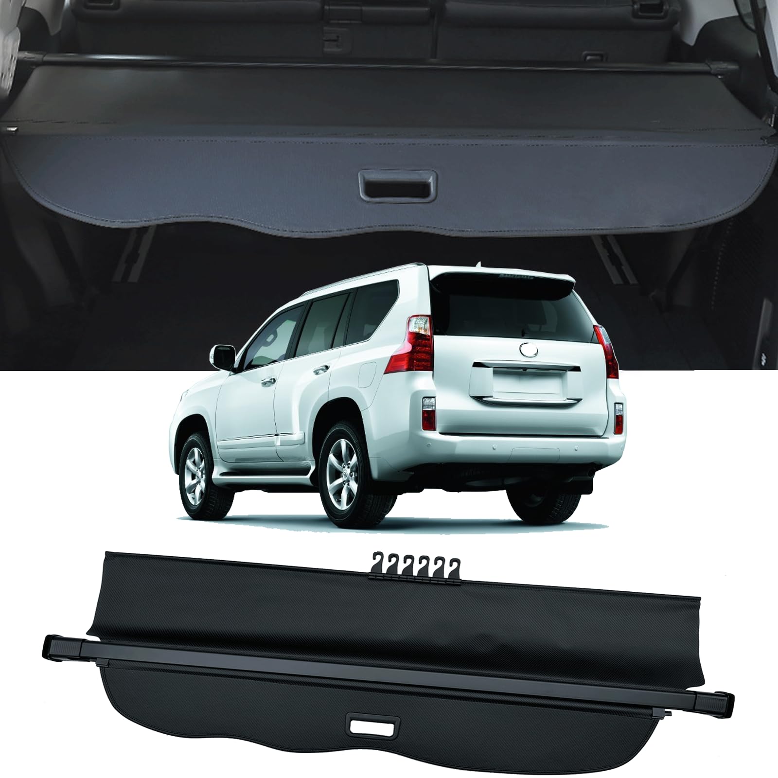 Photo 1 of Cargo Cover Compatible with Lexus GX460 2010-2023 Retractable Rear Trunk Cover Trunk Security Cover Shielding Shade Privacy Screen Cover Lexus GX460 Cargo Cover 2010-2018 2019 2020 2021 2022 2023