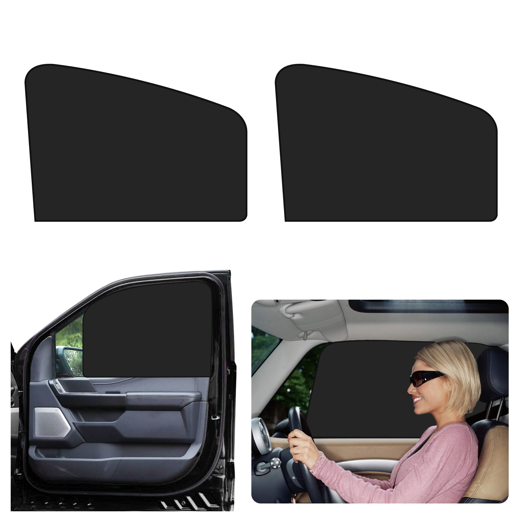 Photo 1 of 2Pack Car Window Shades with Magnets,100% Strong-Light Blocking&UV Protection Auto Privacy Shades,Car Essential Interior Accessories for Window Baby,Napping Curtains (Front Window 2 Pcs)
