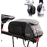 OFFBONDAGE Bike Rack Bag, Reflective Waterproof Bike Bags for Bicycles Rear Rack, 8L Bike Trunk Bag with Multi-Pocket, Bike Backpack with Shoulder Strap for Outdoor Cycling, Commuting