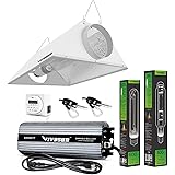 VIVOSUN Hydroponic 600 Watt HPS MH Grow Light Bulb Digital Dimmable Ballast Air Cooled Hood Reflector Kit
