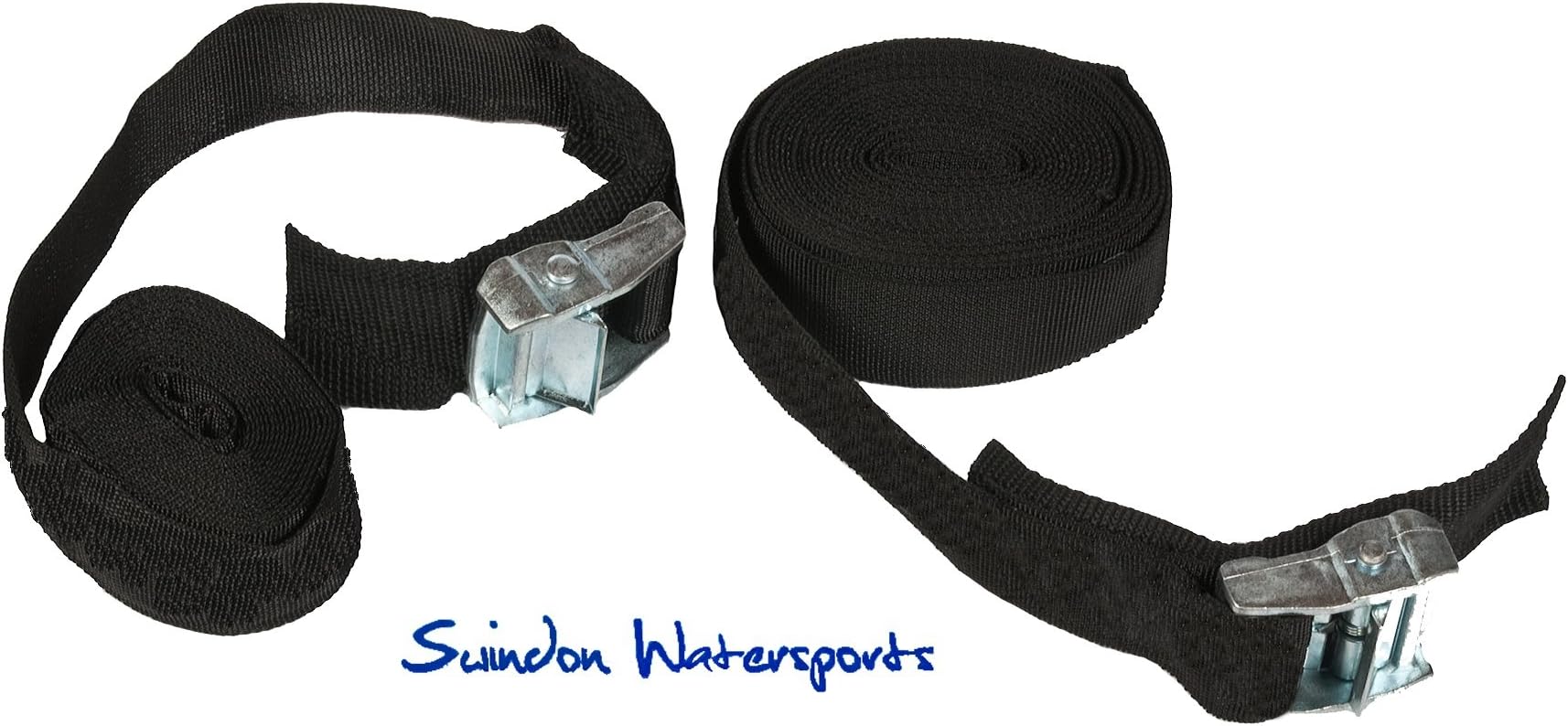 Kayak Canoe Surf Straps EXTRA LONG PAIR 5m x 25mm Cam Buckle with protective pad for Car Roof Rack Bars