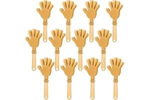 ZCYSRLQIN 12 Pcs Gold Hand Clappers 7.5 Inch Clappers Noisemakers Noise Makers Party Favors Plastic Clapper Sporting Events Cheers Ball Dance Basketball Football Noisemakers （Gold）