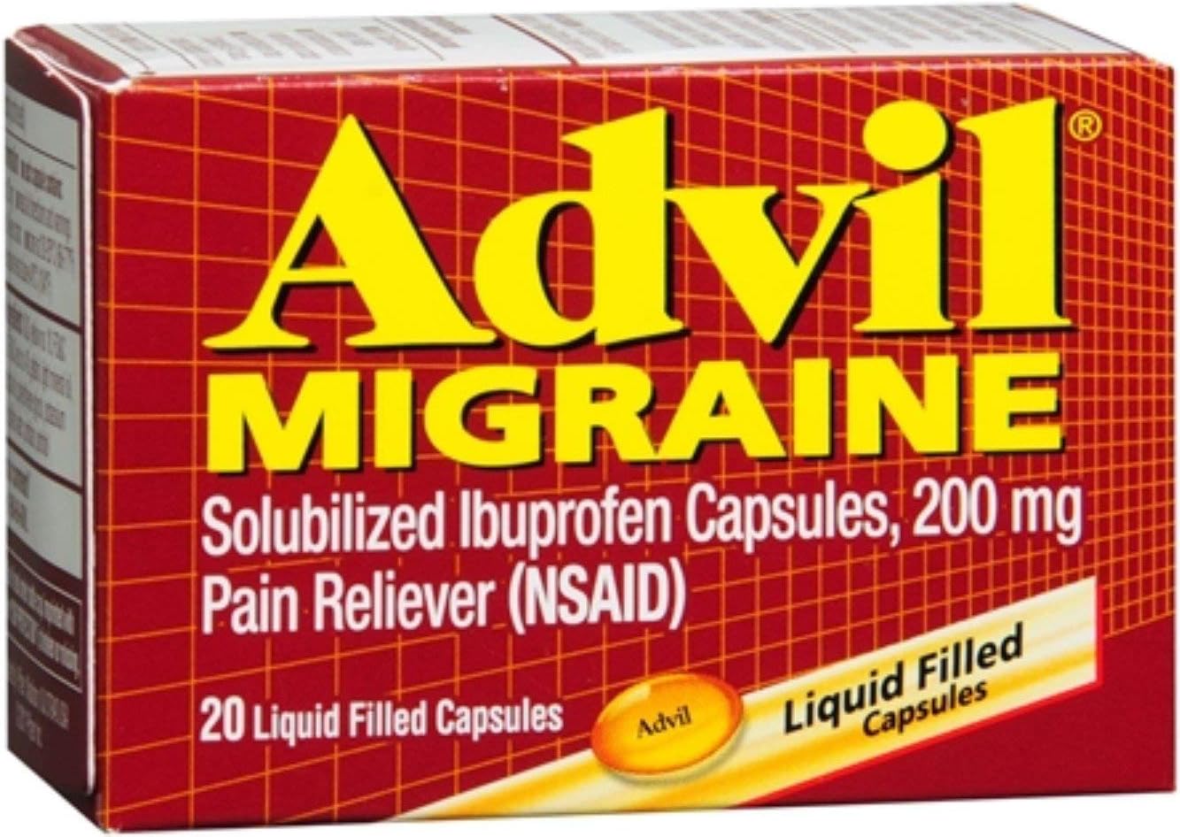 Advil Migraine 200 mg Liquid Filled Capsules 20 ea (Pack of 5)
