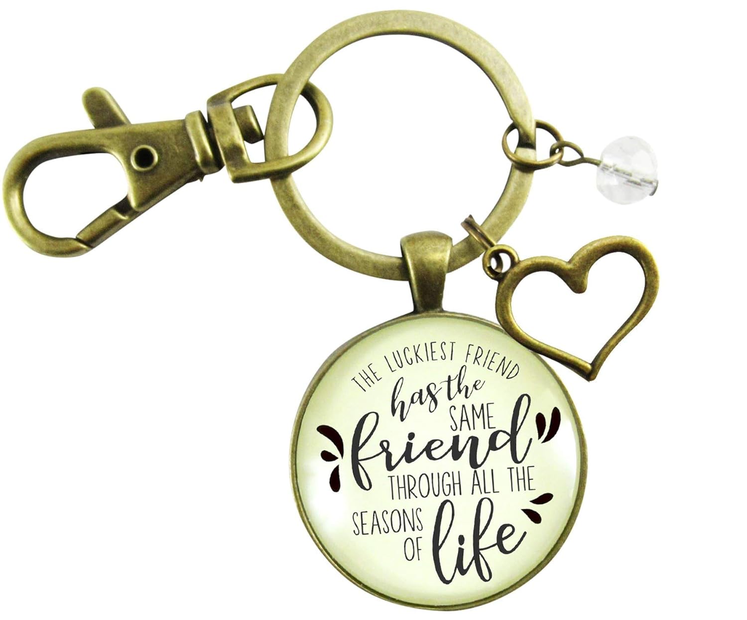 Gutsy Goodness Best Keychain Luckiest Has the Same Seasons of Life Quote Keepsake Jewelry