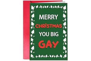 TQDaiker Funny Merry Christmas Card for Gay, Humorous Xmas Gift for Boyfriend Husband, Merry Christmas You Big Gay Card for F