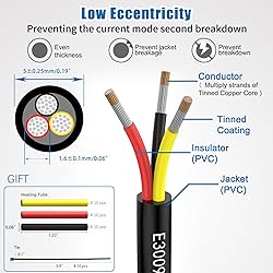 Matugajp 22awg 3 Wire Cable 22/3 Electrical Wire 3