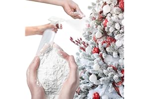 hatisan 4.4 lbs Snow Flocking Powder with A Spray Bottle, Instant Snow Fake Snow, Flocking Kit for Christmas Decorations Indoor Outdoor(4.4 Pounds)