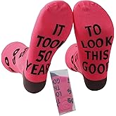 HHatvadiy Unique Stitched Novelty Socks, 30th 40th 50th 60th 70th 80th 90th Birthday Gifts for Women