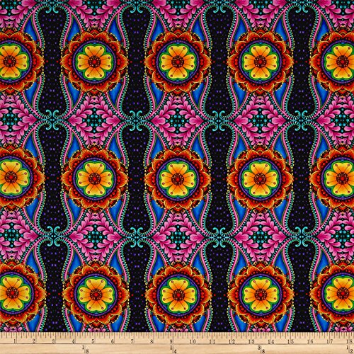 Carnivale Decorative Stripe Black Fabric By The Yard