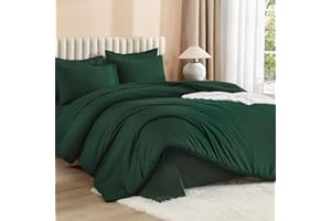 Litanika King Size Comforter Set Dark Emerald Green - 7 Pieces Bed in a Bag King Bedding Comforter Sets, Solid Lightweight Be