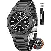 OLEVS Watches for Men Dress Stainless Steel Big face Waterproof Luxury Men’s Wrist Watch with Date Casual Blue/Black/Gold/Silver Reloj para Hombre