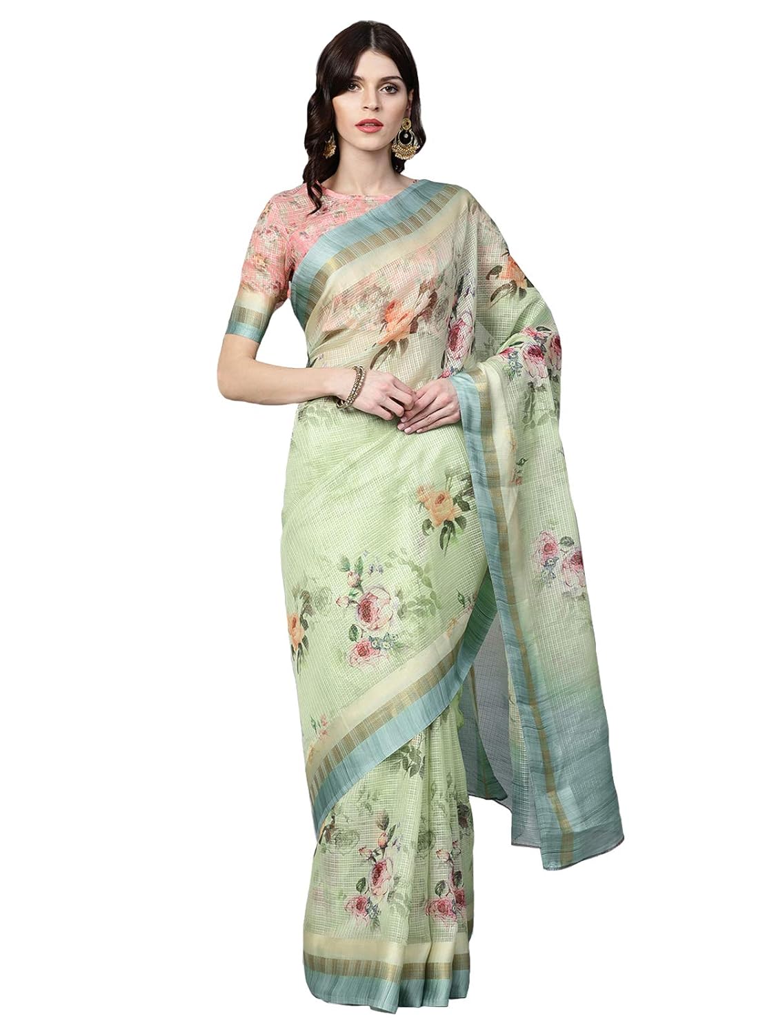 Floral print saree amazon Clearance