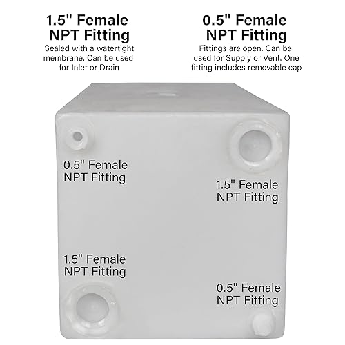 Ameri-Kart 50 Gallon RV Fresh Water Tank, Potable Water Storage