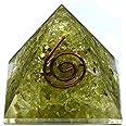 Peridot Small Orgone Pyramid for Protection, Negative Energy Protection and Crystal Grid - DIY Pyramid for Necklace Pendant (