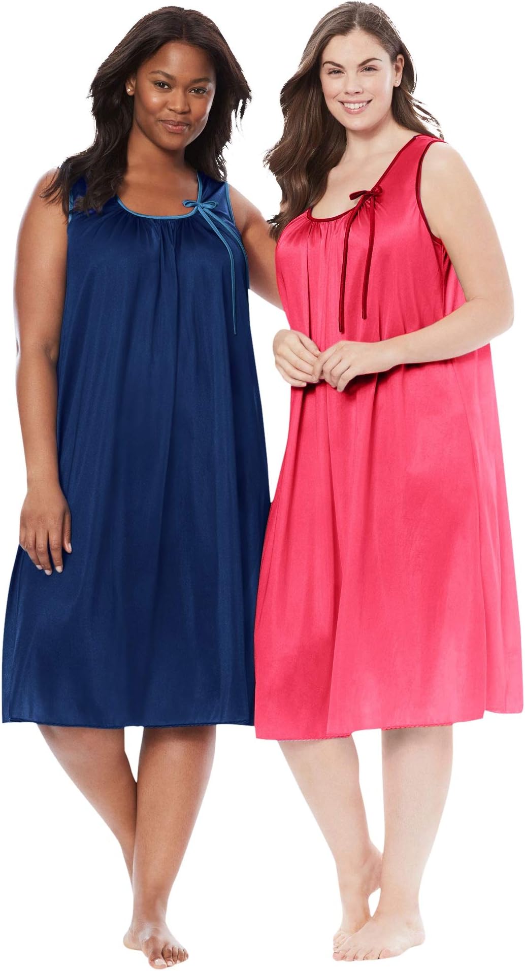 Only Necessities Women's Plus Size 2-Pack Sleeveless Nightgown
