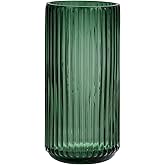 TIMEFOTO Flower Vase 7.5 inch Green Thickened Glass Vase for Bookshelf,Dinner Table,Indoor Office Desktop,Meeting Room,Bathroom,Countertop,Home Christmas Day Decoration