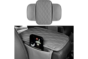 Center Console Non-Slip Armrest Cover, Leather Car Armrest Cushion with 2 Storage Pockets, Car Interior Accessories for Toyot