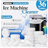 Ice Machine Cleaner Descaler Tablets-36Pack Ice Maker Cleaner Compatible with Frigidaire, Opal, GE Profile, Kitchenaid, Nickel Safe Scale Remover for Countertop, Nugget Ice Makers