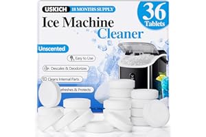USKICH Ice Machine Cleaner Descaler Tablets-36Pack Ice Maker Cleaner Compatible with Frigidaire, Opal, GE Profile, Kitchenaid, Nickel Safe Scale Remover for Countertop, Nugget Ice Makers