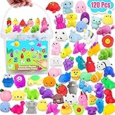 120Pcs Mochi Squishies Toys, Kawaii Squishy Bulk for Kids Party Favors, Squeeze Toys for Stress Relief, Classroom Prizes, Christmas Goodie Bag Stuffers, Easter Party Bag Filler, Birthday Gifts(Random)