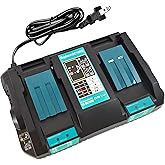 QCZRED 18 Volt Charger DC18RD Compatible with Makita DC18RC DC18RF DC18SF Suitable for BL1860 BL1850B BL1840 BL1830 BL1815 Battery