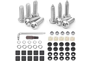 VIGRUE Anti Theft License Plate Screws- 10PCS Stainless Steel Button Head Torx Bolts Fasteners Kits Rust Plate Screw Resistant M6 3/4 Security Tamper Resistant Machine License Plate Screws