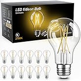 TJOY 12 Pack A19 Vintage LED Edison Bulbs, Dimmable, 60W Equivalent, High Brightness 2700K Warm White, 8W E26 Standard Base, 800 Lumens, CRI80+, Clear Glass Filament Bulb for Home, Farmhouse