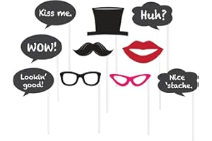 Creative Converting 10 Assorted Photo Booth Props, Chalkboard Party