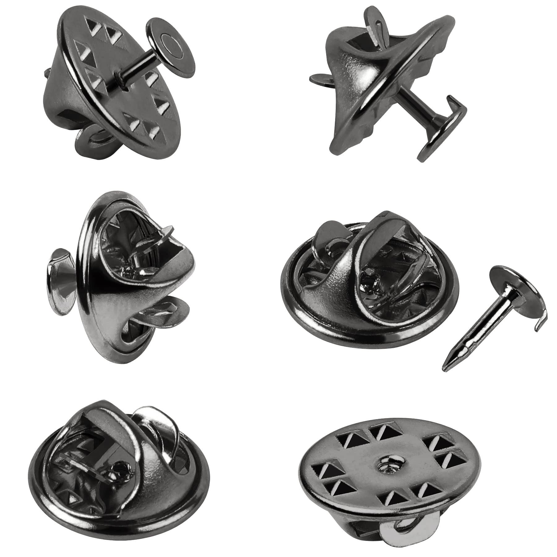 JANYUN 120 Pairs Butterfly Clutch Tie Tacks Pin Back Replacement with 8mm Length Blank Pins for Craft Making (Black) — image 1