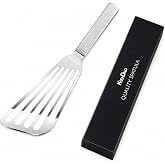 KSENDALO 1 Thin Flexible &amp; Sturdy Fish Spatula Stainless Steel for Kitchen Cooking Use Fish Spatula Egg Flipper BBQ Flipper Stainless Steel Blade Thin Flexible, Welded Middle, Dishwasher Safe -Silver