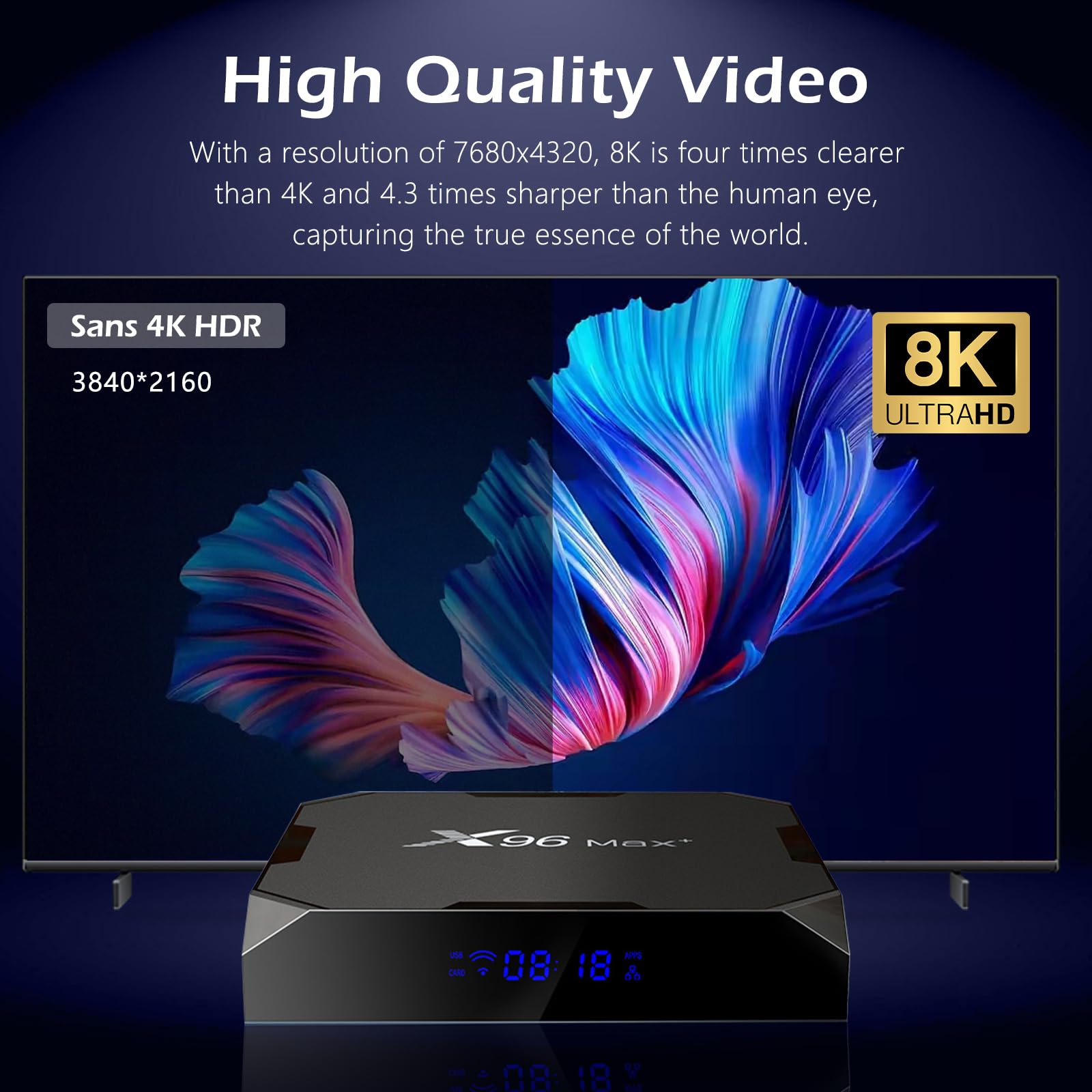 TV Box Android 9.0,Smart Media Player 4+32GB HD Android Box S905x3,Support 4K/3D 2.4&5 GHz WiFi BT 4.0 Smart TV Box with Remote (32GB)