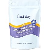 FIRST DAY Kids Magnesium Citrate Gummies (Ages 4+) with No Melatonin | Calm Kids Magnesium Gummies | Bedtime Supplement for Better Sleep with Suntheanine® L-Theanine | Strawberry | 30-Days Supply