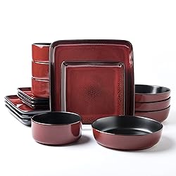 Arora FLACKAR Square Stoneware 16pc Double Bowl