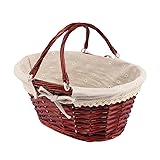 Large Wicker Basket with Handle, 14.2 x 11 x 6.7