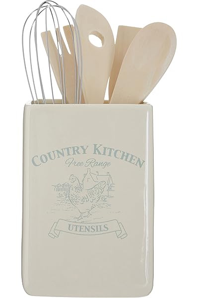 Premier Housewares Country Kitchen Utensil Holder With Tools
