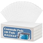 MAQIHAN 180 Commode Pads for Bedside Commode - Disposable Absorbent Pad for Bedside Commode Toilet Seniors Portable Bucket Bed Pan Liners Pads Poop Bags Elderly Bedside Commode Chair Potty Liner Pads