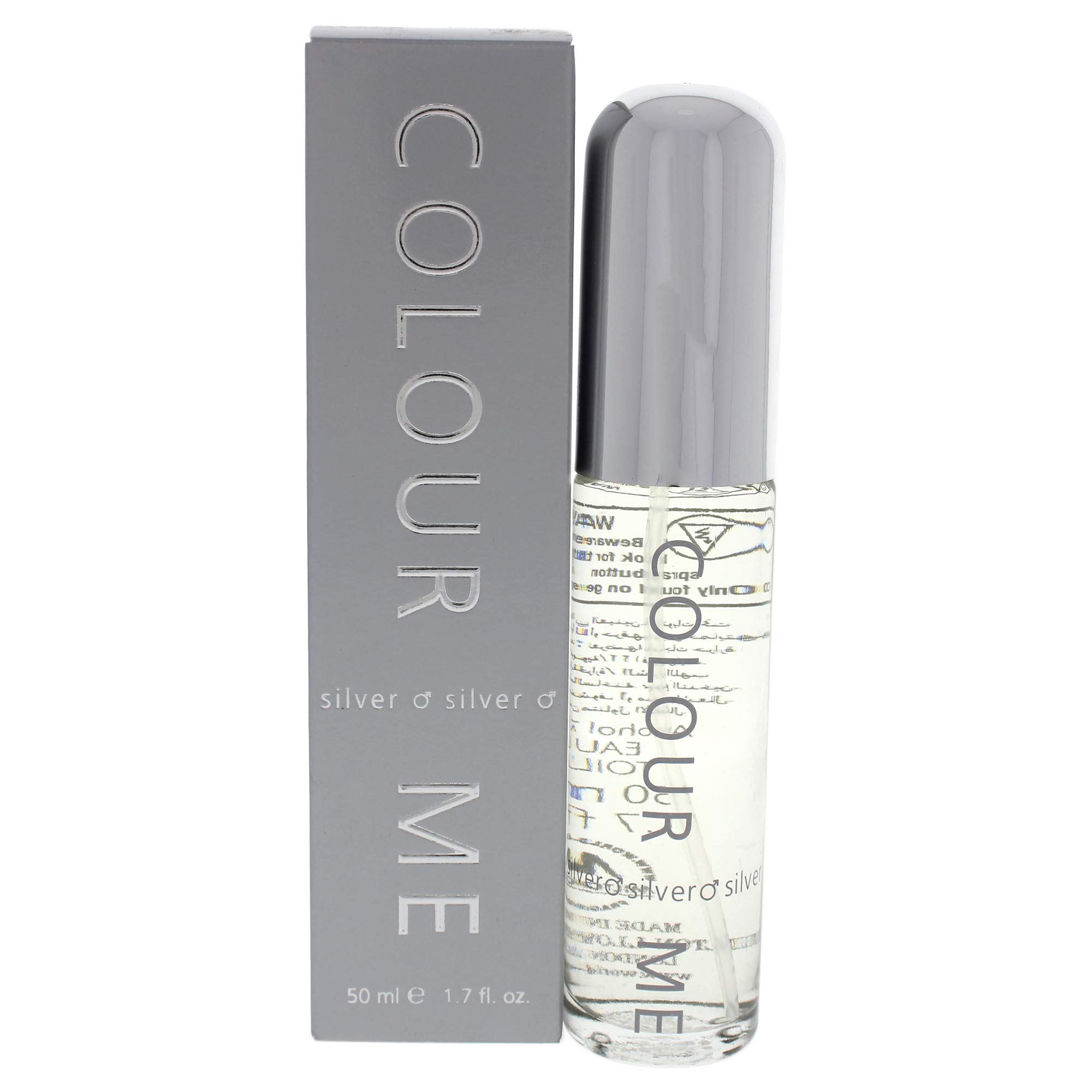COLOUR ME Silver Perfume for Men. 50ml Eau de Toilette Men, Luxury Fragrance - Mens Aftershave, Long Lasting Fragrance for Men by Milton-Lloyd