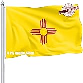Nuibers New Mexico Flag 3x5 FT Sturdy for Outside, Heavy Duty 3Ply Polyester New Mexico State Flags Outdoor, Double Sided Long Lasting NM State Flag Brass Grommets